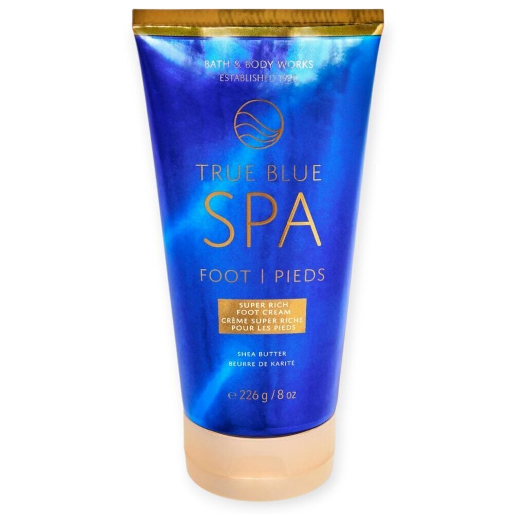 Bath Body Works True Blue Spa Super Rich Foot Cream 8 oz Shea Avocado NWT